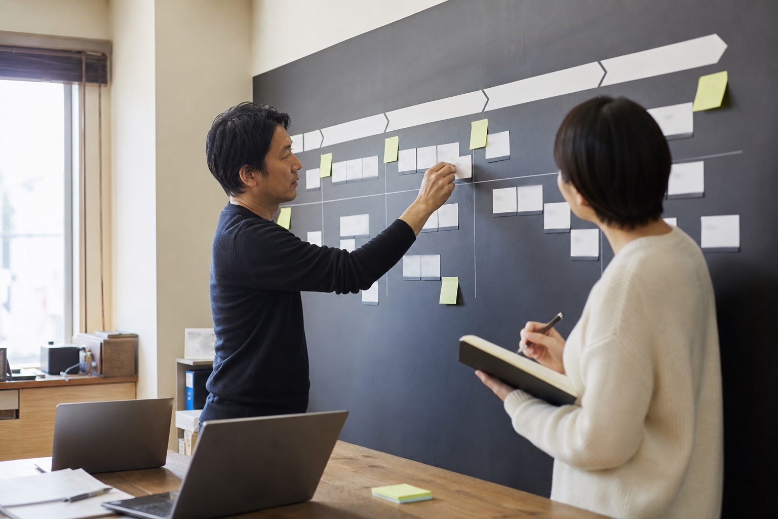 12週間の実行計画をカードで組み立てる新規事業チーム