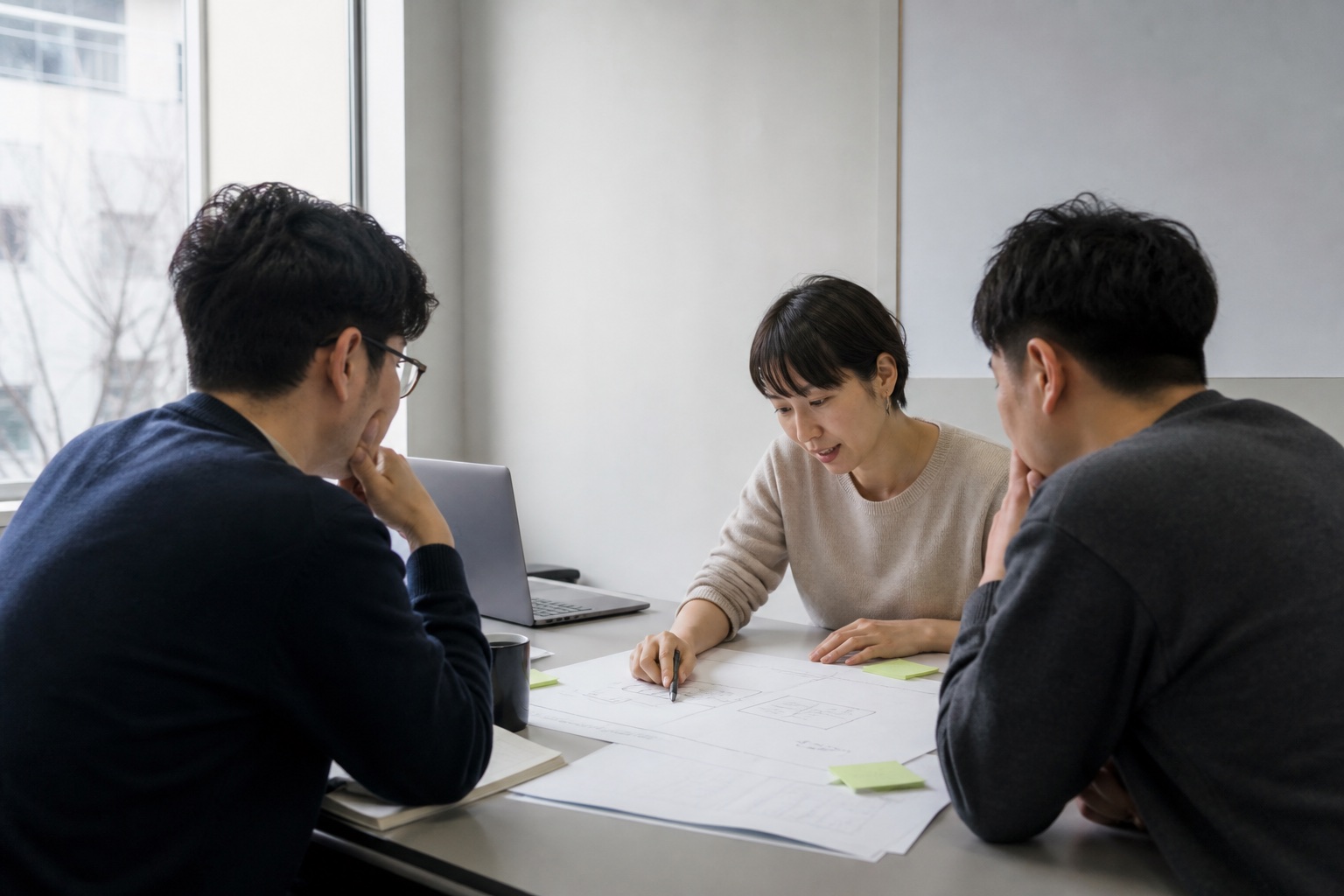 新規事業支援の作業範囲と予算を整理する様子